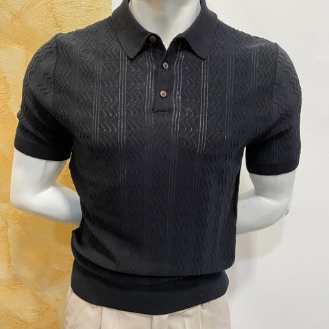 Image of Polo in filo lavorata OverD