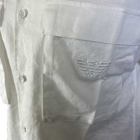 Image of Camicia in Lino EMPORIO ARMANI Bianca