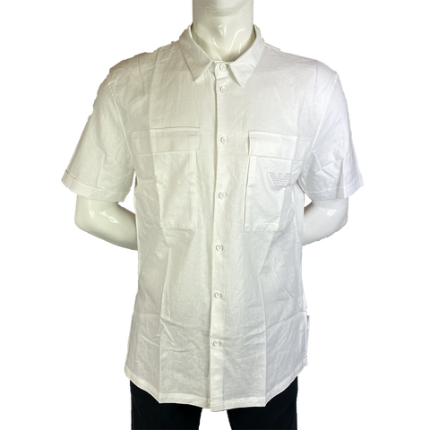 Image of Camicia in Lino EMPORIO ARMANI Bianca