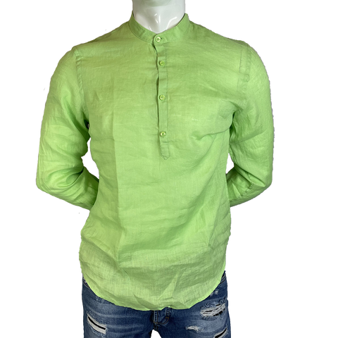 Image of Camicia in Lino OVER-D Serafino Lime