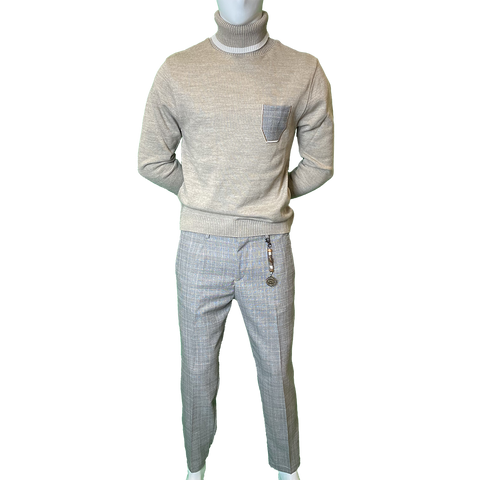 Image of Dolcevita con taschino tortora OVER-D