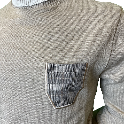 Image of Dolcevita con taschino tortora OVER-D