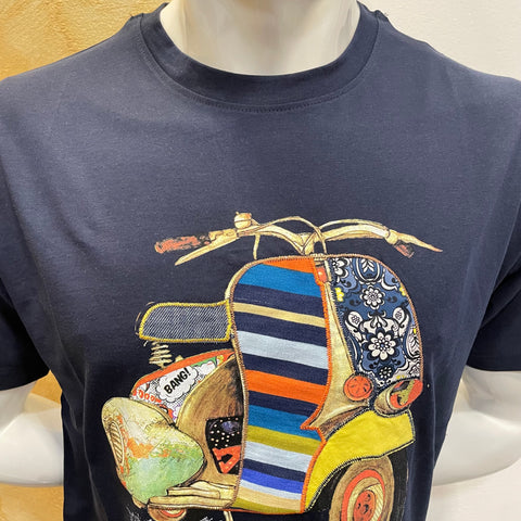 Image of T-shirt Vespa patch blu
