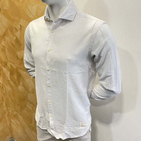 Image of Camicia misto lino bianca OverD