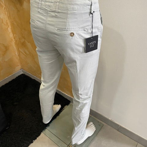 Image of Pantalone rigato perla Vanity Collection