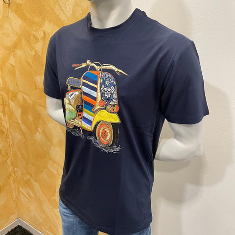 Image of T-shirt Vespa patch blu