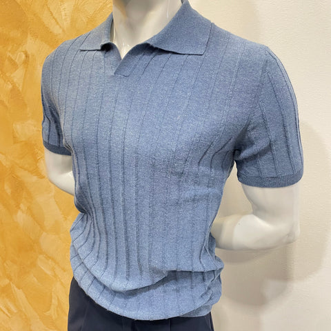 Image of Polo senza bottoni denim OverD