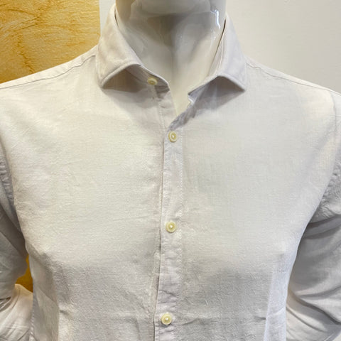 Image of Camicia misto lino bianca OverD