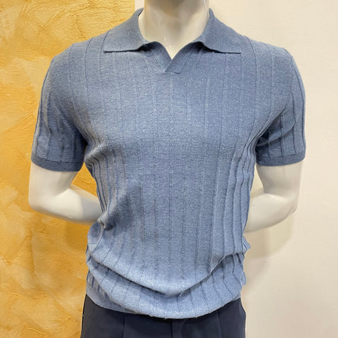 Image of Polo senza bottoni denim OverD