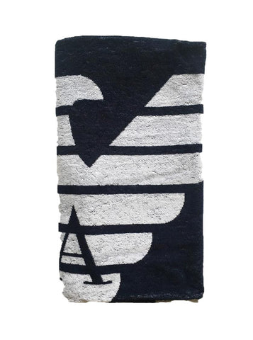 Image of telo mare emporio armani shop online blu firmato asciugamano bagno piscina spiaggia teli griffati