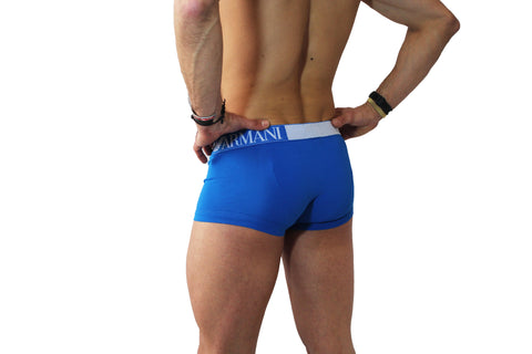 Image of Emporio Armani intimo uomo shop online underwear boxer parigamba azzurro
