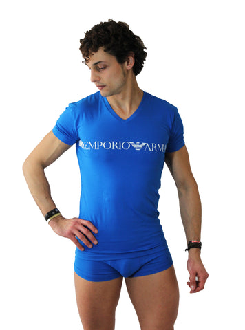 Image of Emporio Armani intimo uomo shop online underwear boxer parigamba azzurro
