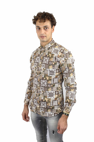 Image of Camicia uomo OVER-D fantasia moda uomo