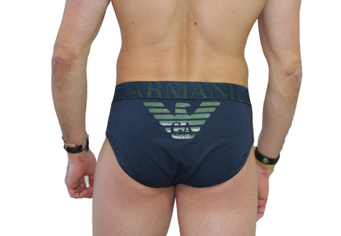 Image of Slip Emporio Armani intimo uomo Torino online underwear mutande blu verde vita bassa