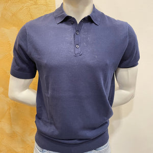Polo in filo blu OverD