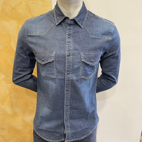 Image of Camicia denim scuro Telamira
