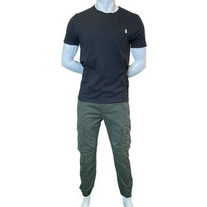 T-Shirt Basic con Taschino nera OVER-D