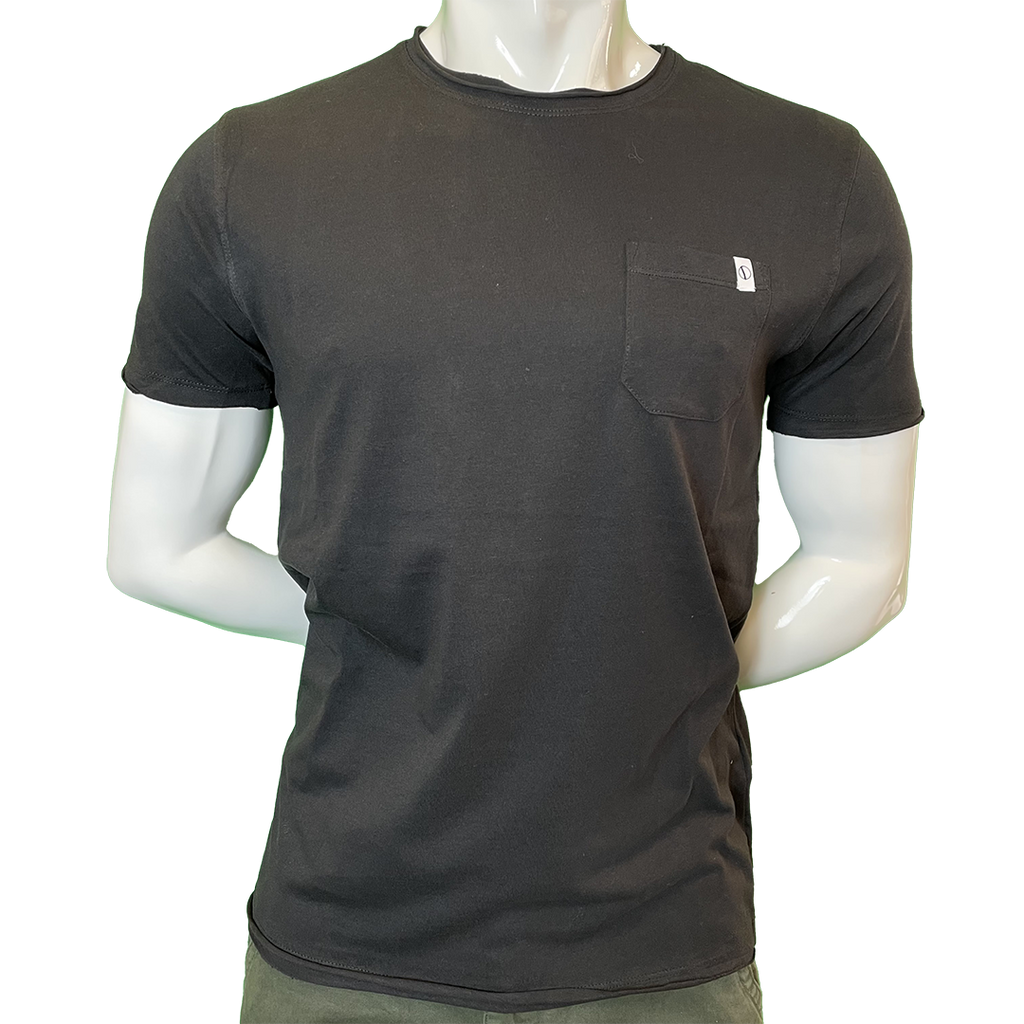 T-Shirt Basic con Taschino nera OVER-D