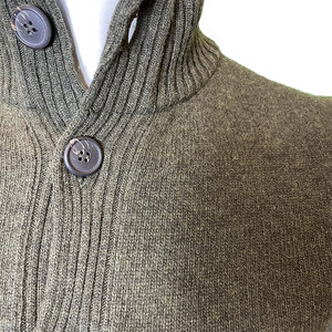 Giacca Cardigan 100% Lana Extrafine VANITY COLLECTION militare