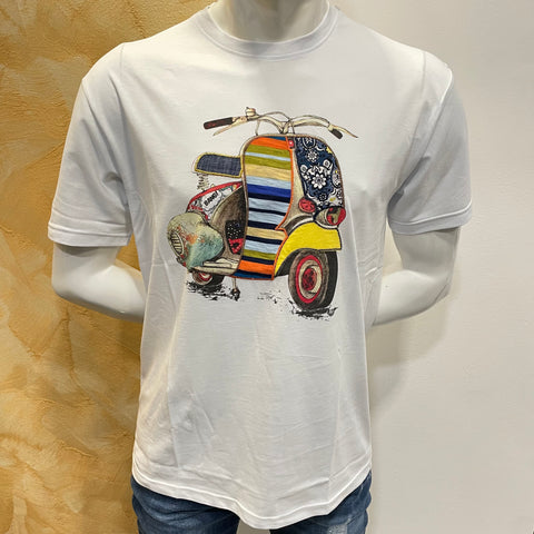 Image of T-shirt Vespa patch bianca