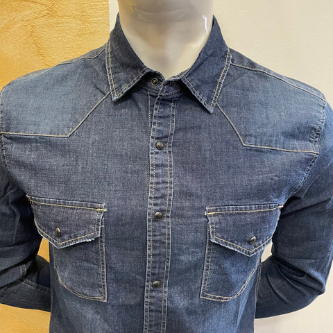 Image of Camicia denim scuro Telamira