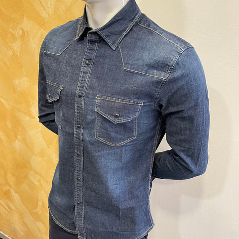 Image of Camicia denim scuro Telamira