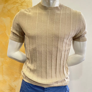 Maglia misto lino beige Telamira