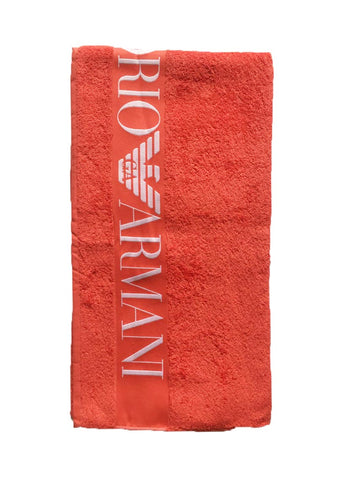 Image of Telo mare EMPORIO ARMANI rosso asciugamano piscina spiaggia teli asciugamani