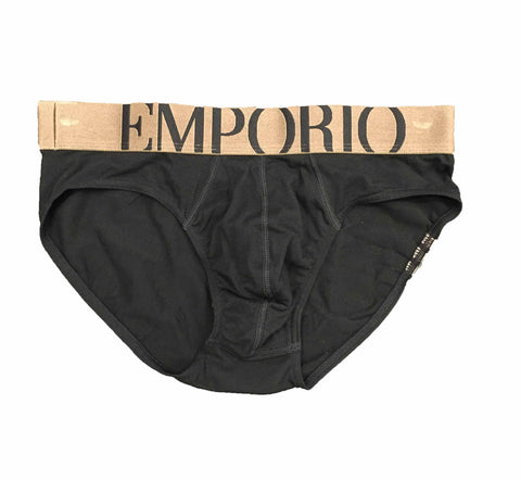 Slip Emporio Armani intimo uomo online shop underwear mutande nero gold oro Torino