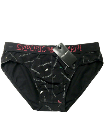 Image of Slip uomo Emporio Armani intimo online underwear mutande nero allover Torino