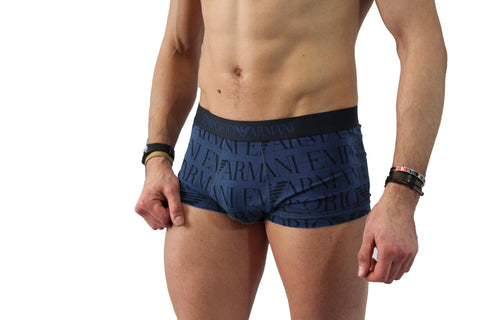 Image of Emporio Armani intimo uomo shop online underwear boxer parigamba blu allover Firenze