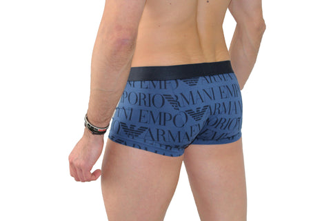 Image of Emporio Armani intimo uomo shop online underwear boxer parigamba blu allover Firenze