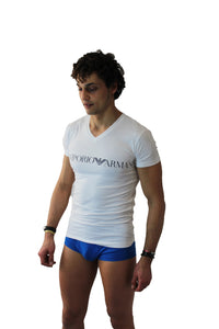 T-Shirt EMPORIO ARMANI underwear scollo a V bianco