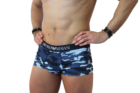 Image of Emporio Armani intimo uomo shop online underwear boxer parigamba colortato blu Bologna