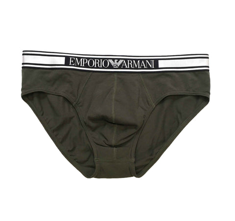 Image of Slip Emporio Armani intimo uomo shop online underwear mutande verde logo Torino
