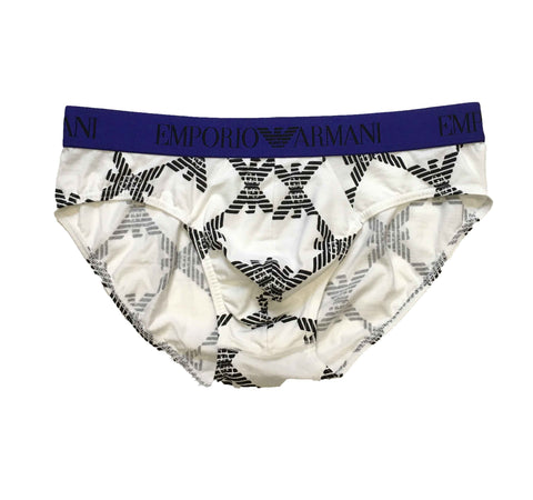 Image of Slip Emporio Armani intimo uomo shop online underwear mutande bianco allover Torino