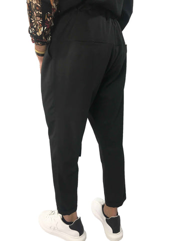 Image of Pantaloni uomo Over-d largo coulisse nero pantalone scontati saldi offerta