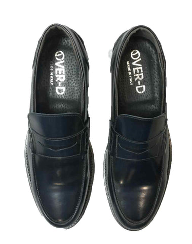 Image of Scarpa Over-D mocassino blu shop online uomo classica elegante suola in gomma scarpe classiche Torino