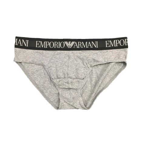 Image of Slip Emporio Armani intimo uomo shop online underwear mutande bi pack nero grigio