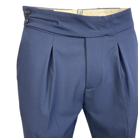 Image of Pantalone Pence WHY NOT BRAND Blu chiusura fascia napoletana uomo Torino