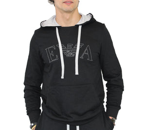 felpa uomo emporio armani shop online tuta maglia nera con cappuccio logo hoodie saldi Torino