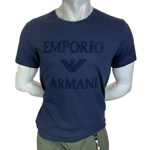 Image of T-Shirt EMPORIO ARMANI Sponge Blu uomo Torino