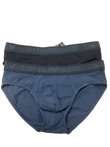 Image of Slip Emporio Armani intimo uomo shop online underwear mutande bi pack blu avio Torino