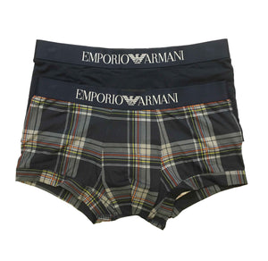 Boxer uomo Emporio Armani intimo shop online underwear parigamba blu scozzese bi pack