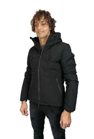 Image of Giubbotto Over-d giacca nero corto uomo offerta shop online impermeabile Torino
