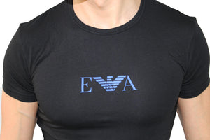 T-Shirt Mega Logo Nera EMPORIO ARMANI