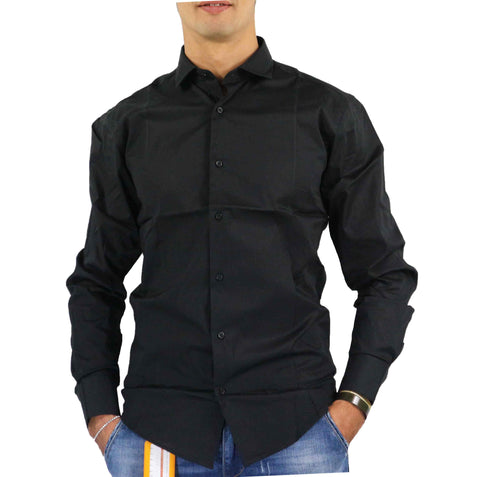 Image of Camicia Over-D uomo shop online camicie eleganti nero stretta sera classica scontata